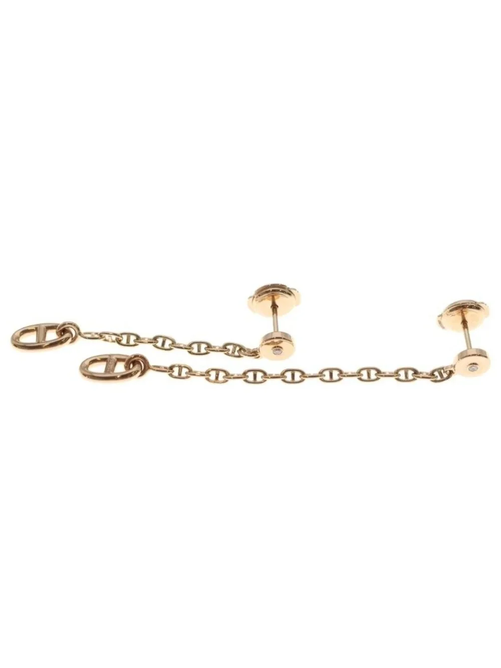 Hermes Chaine D'ancre Farandole Earrings Pink Gold
